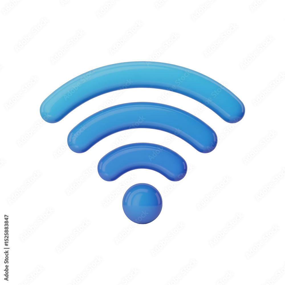 3d blue wifi symbol isolated on transparent background, Png 3d blue wifi symbol isolated on transparent background, Png