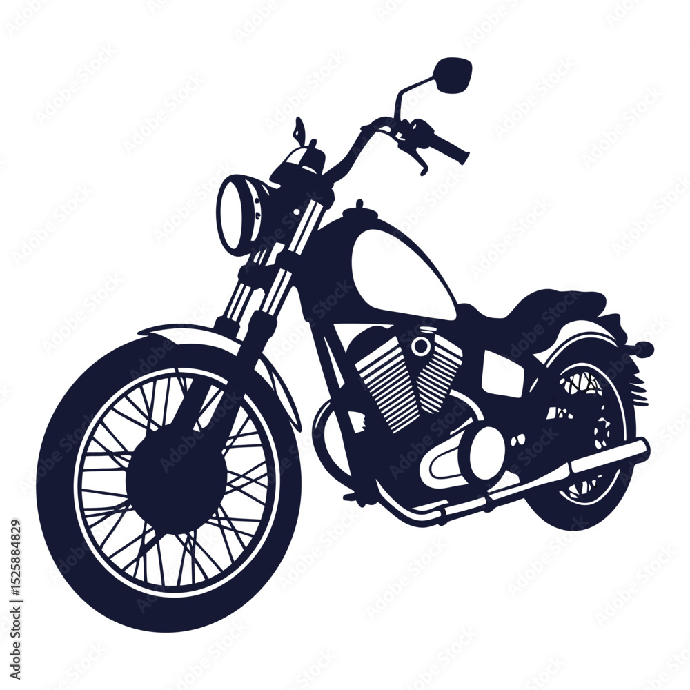 Fototapeta premium silhouette motorcycle on white background