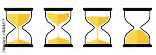 Sand watch icon set. Hourglass symbol.  glyph vector. Sand timer icon.