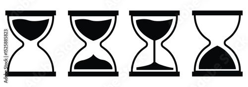 Sand watch icon set . Hourglass symbol.