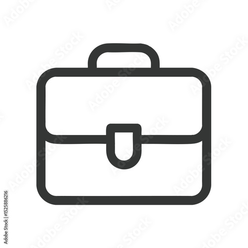 Gray lined briefcase icon with rounded corners