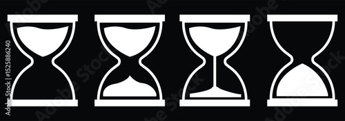 Sand watch icon set. Hourglass symbol. Sandglass icon. glyph icon.