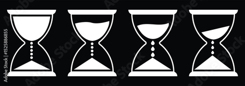 Sand watch icon set. Hourglass symbol. Sandglass icon. glyph icon.