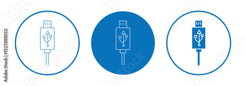 USB cable icon. usb icon set. 