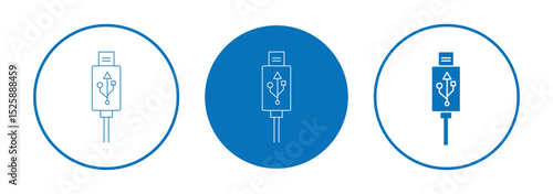 USB cable icon. usb icon set. 