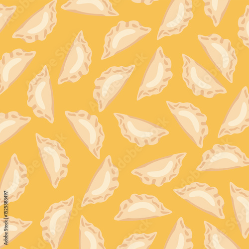 Dumplings pierogi, varenyky, pelmeni seamless pattern. Dumplings background. dumplings seamless pattern background. Food background.