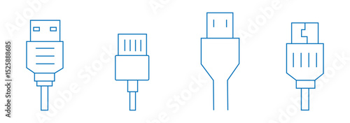 USB cable icon. usb icon set. 