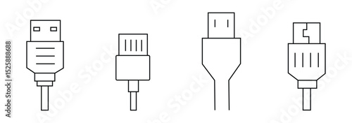 USB icon set, USB flash drive symbol.  usb flash drive vector icon.