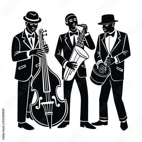 Jazz band trio Svg