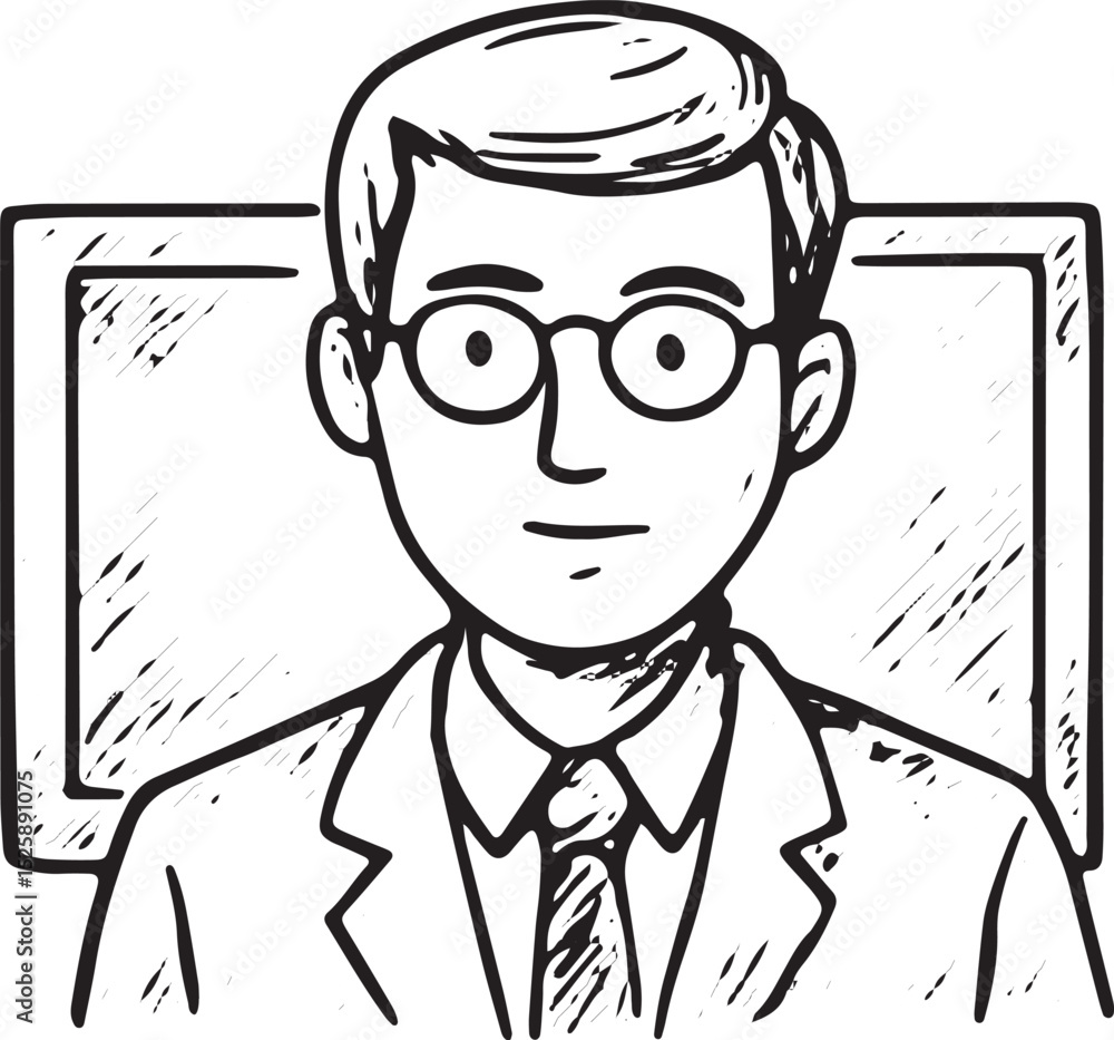 A hand-drawn icon of a teacher pointing at a board, symbolizing education and instruction, perfect for teaching and classroom themes A hand-drawn icon of a teacher pointing at a board, symbolizing education and instruction, perfect for teaching and classroom themes