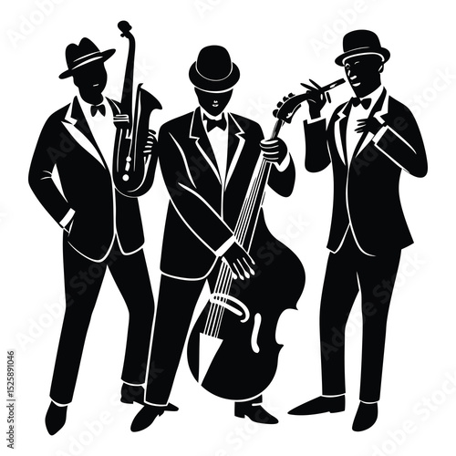 Jazz band trio Svg