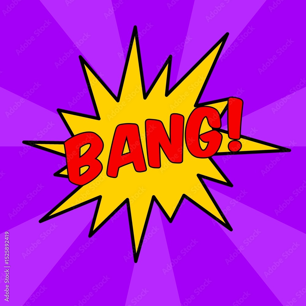 Fototapeta premium Cartoon comic speech bubble with the text “Bang” in the form of an explosion effect.