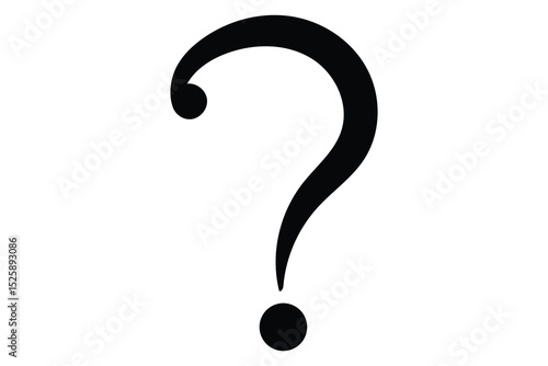 question mark symbol icon, on white background.