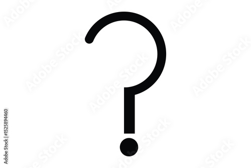 question mark symbol icon, on white background.