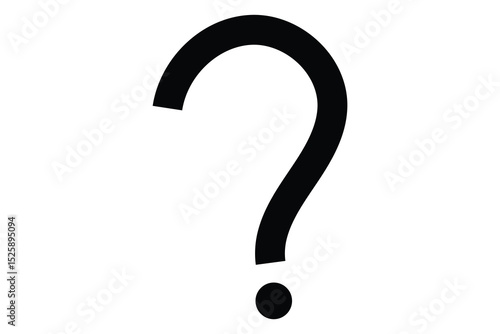 question mark symbol icon, on white background.