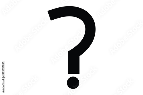 question mark symbol icon, on white background.