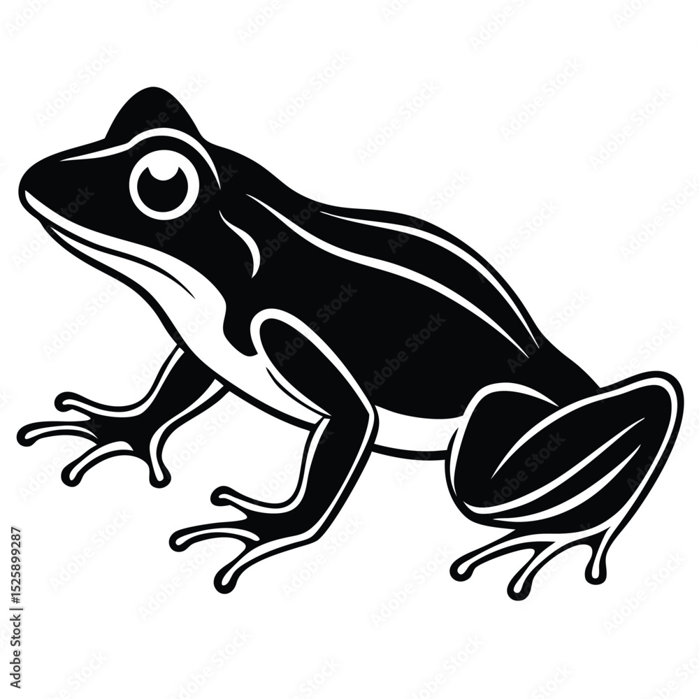 Naklejka premium silhouette frog on white background