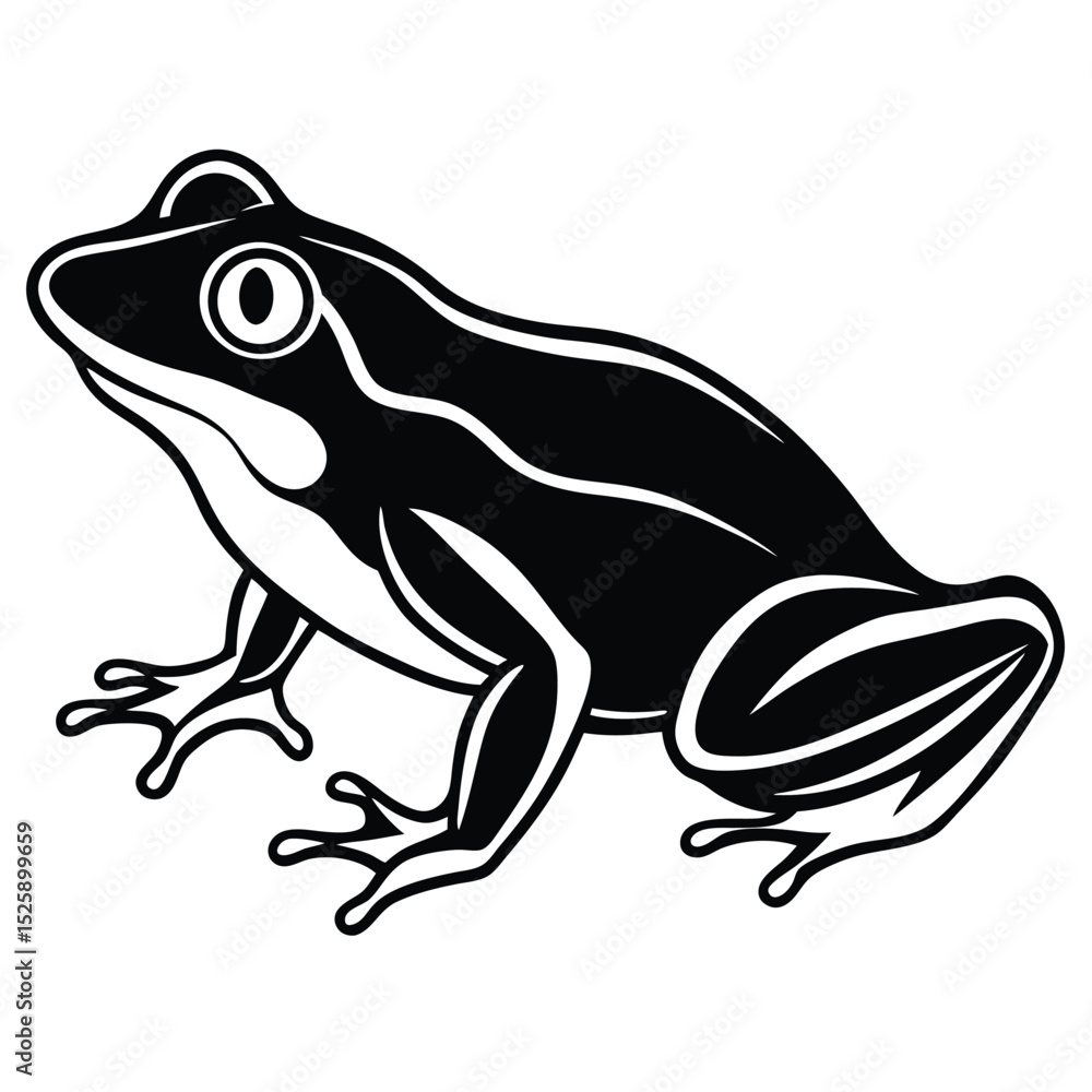 Fototapeta premium silhouette frog on white background