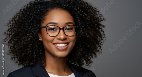 Wallpaper Mural Smiling professional woman poses against a solid background for headshot use Torontodigital.ca