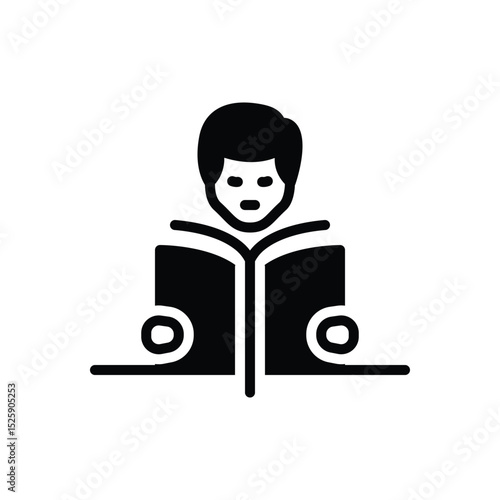 Black solid icon for readers