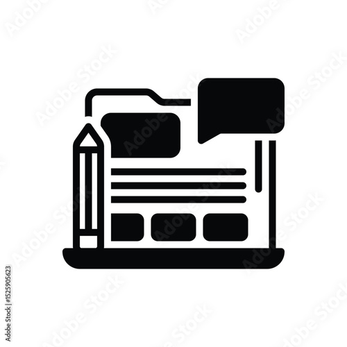 Foto Black solid icon for blogs