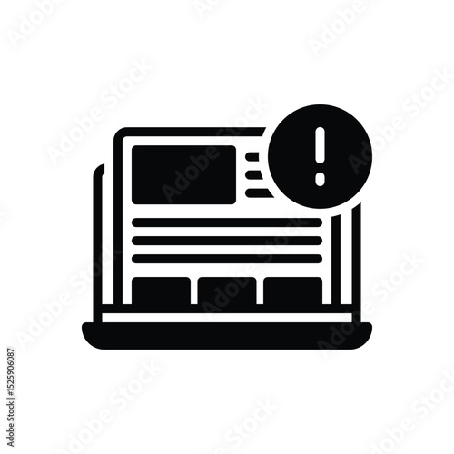 Black solid icon for fake news