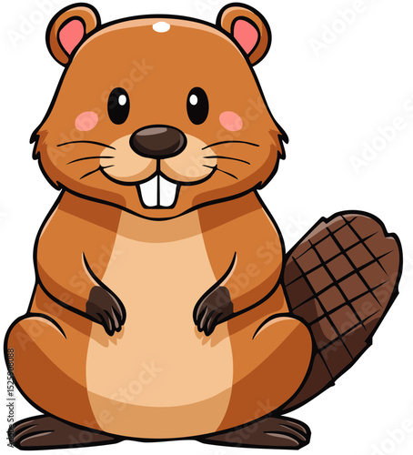 Adorable Beaver Character