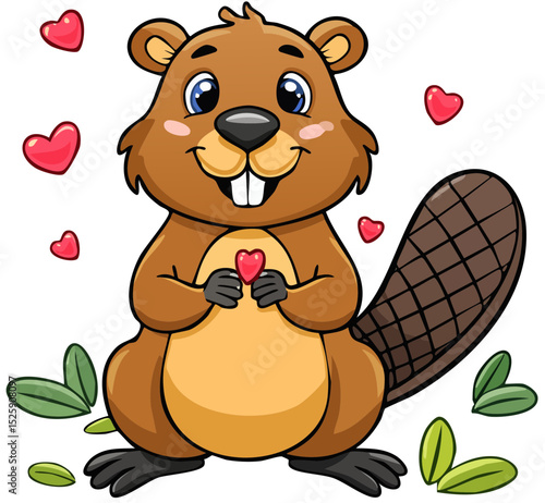 Cute Cartoon Beaver