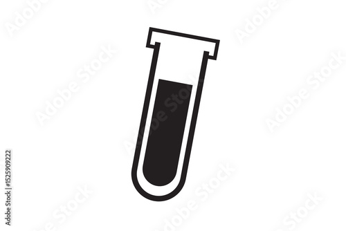 test tube icon, isolated on white background.