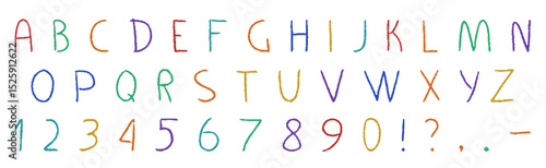 Whimsical Crayon Alphabet and Numbers Design