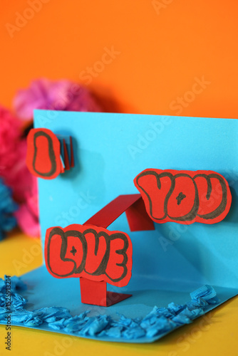 Beautiful, handmade 3D card with the inscription 