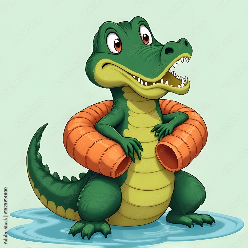Naklejka premium cartoon crocodile with a smile