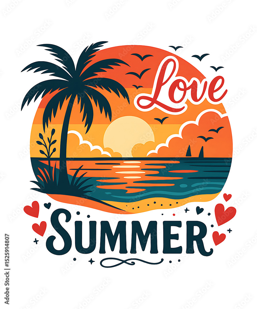 Naklejka premium Love Summer