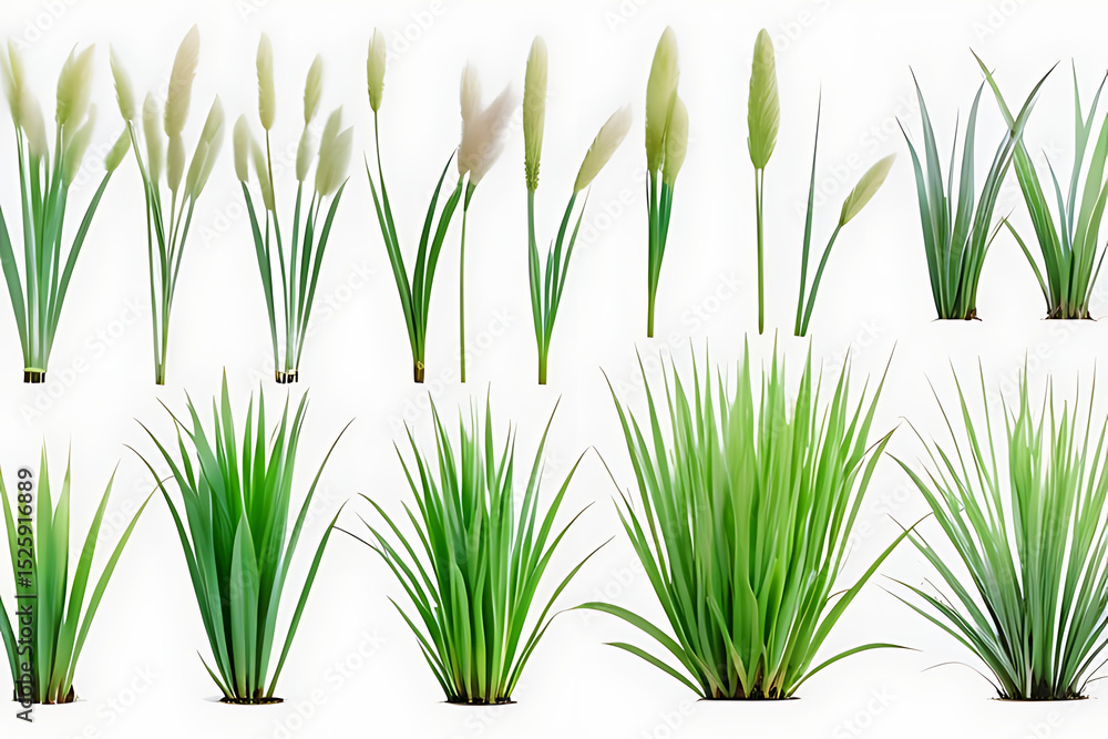 Fototapeta premium green grass isolated on white
