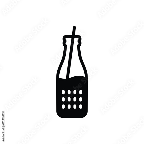 Black solid icon for soda