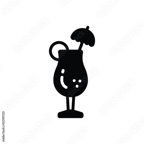 Black solid icon for cocktail
