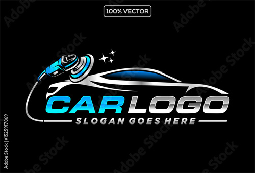 auto detailing car wash logo vector illustration