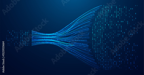 Abstract infographics visualization. Big data code representation. Futuristic network or business analytics. Graphic concept for your design.