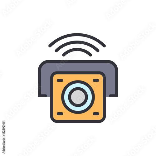 Wireless Security Camera Broadcasting Live Digital Signal On Transparent