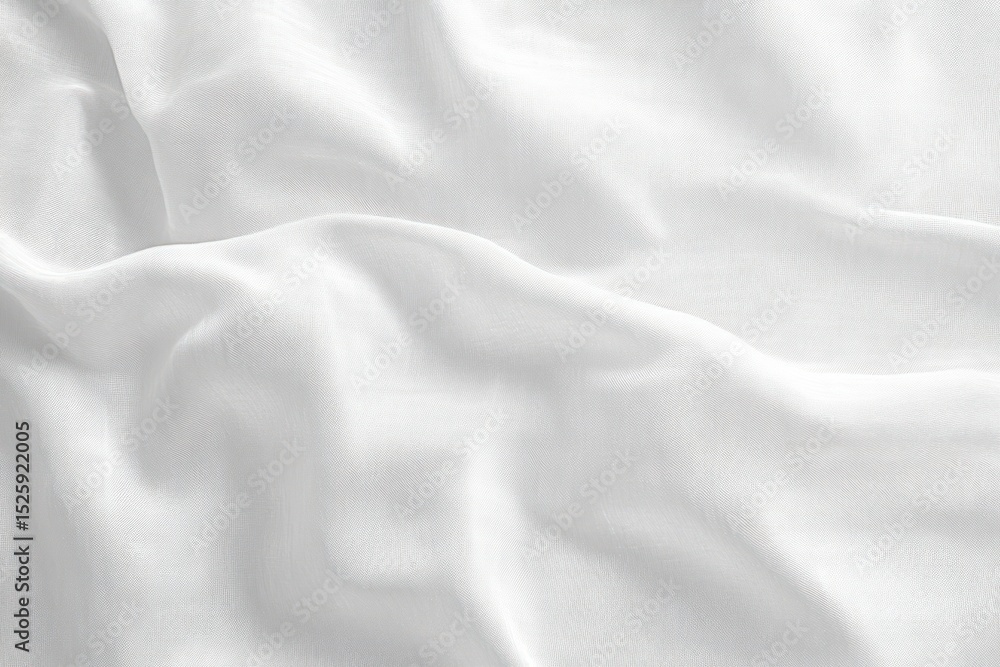 Fototapeta premium Soft white fabric with gentle folds and wrinkles creating a smooth and delicate texture under diffused lighting