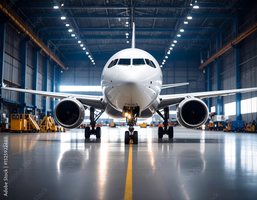 Airplane in hangar Airplane in hangar
