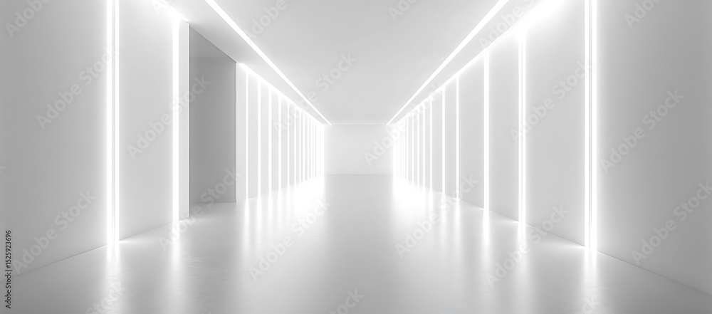 Obraz premium Abstract white background architecture glossy room 3d render illustration