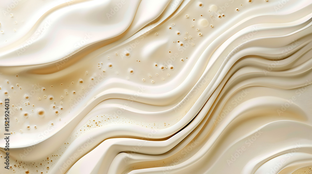 Obraz premium A creamy white abstract background with smooth, flowing waves and subtle textures creating a soft and elegant visual effect, perfect for a modern and minimalist design