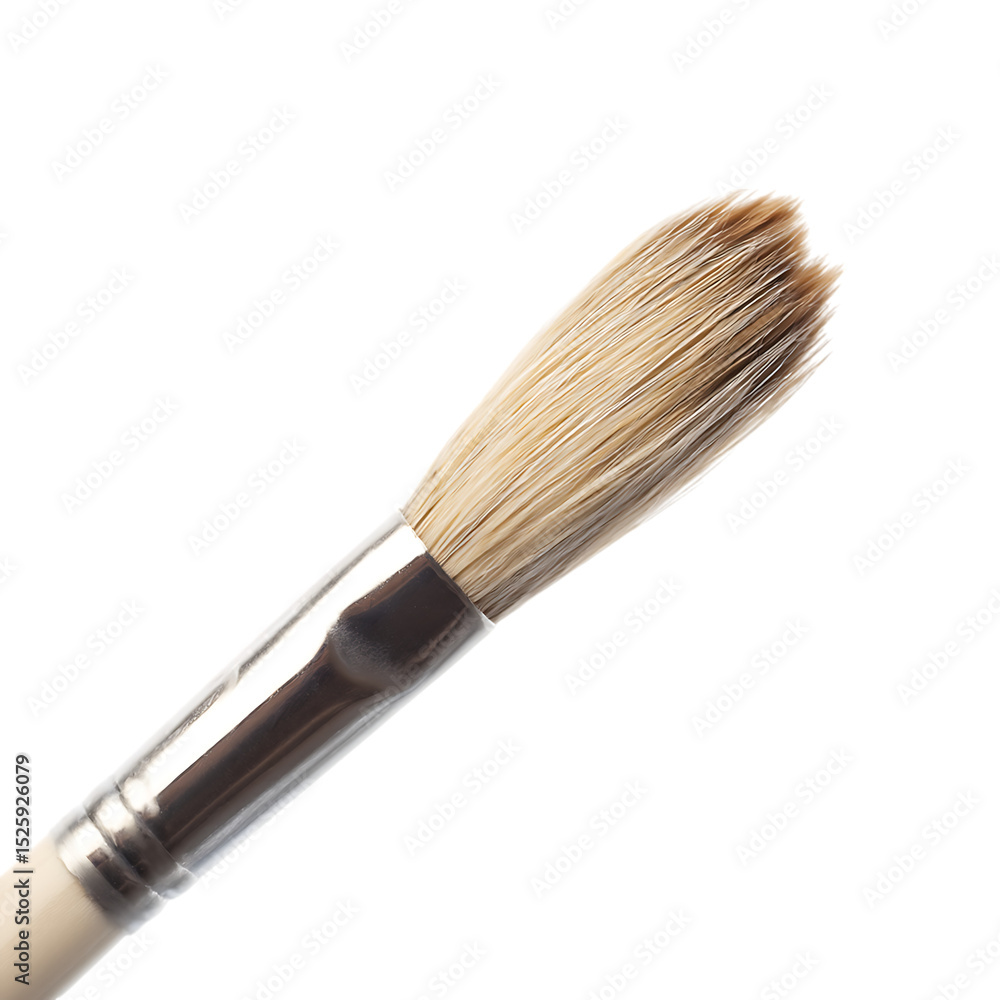 Closeup of a round paint brush isolated on transparent background Closeup of a round paint brush isolated on transparent background