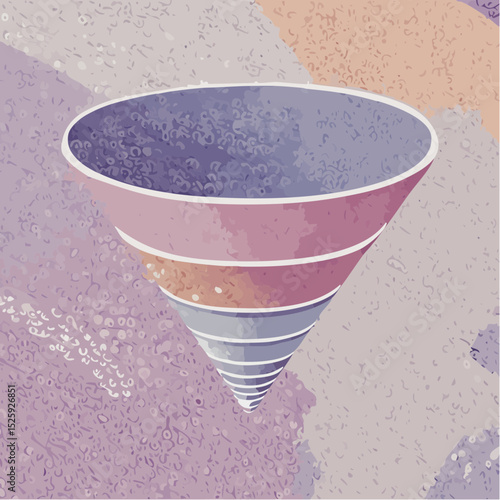 A simple vector of a multilevel funnel chart in vivid colors, narrowing from top to bottom.