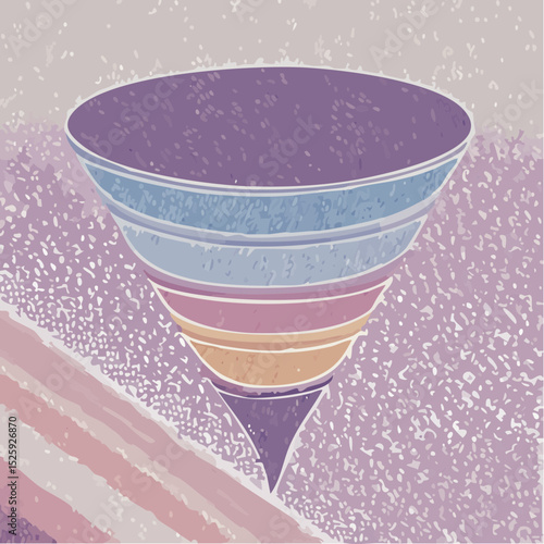 A simple vector of a multilevel funnel chart in vivid colors, narrowing from top to bottom.