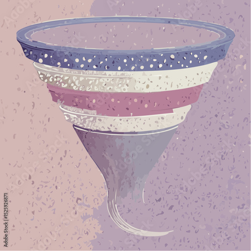 A simple vector of a multilevel funnel chart in vivid colors, narrowing from top to bottom.