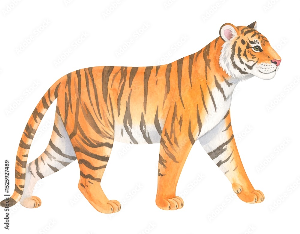Fototapeta premium Watercolor tiger profile