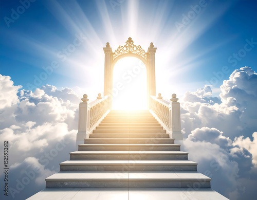 Heavenly stairs to a radiant gateway