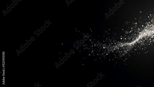 Abstract Particles in Motion Against a Black Background